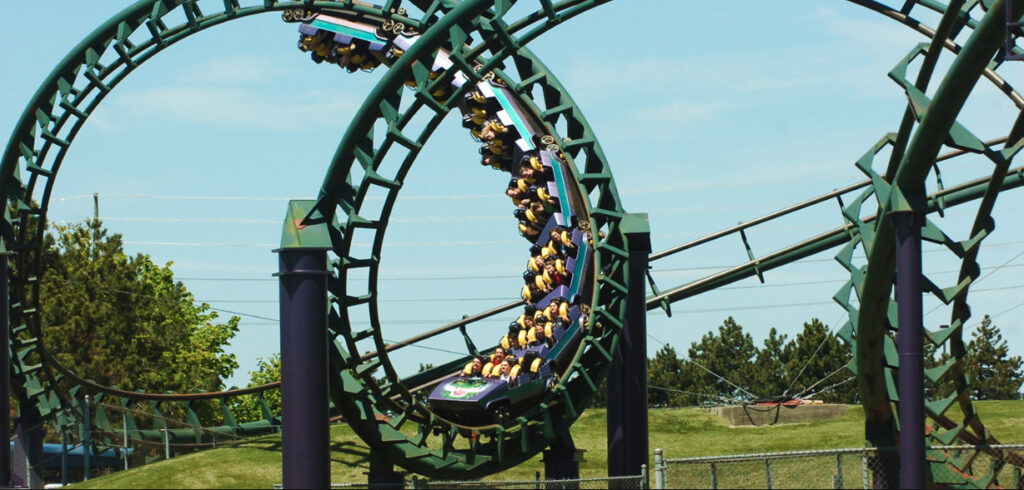 The Dragon Fyre roller coaster at Canada’s Wonderland 