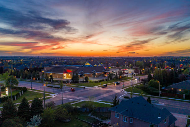 Aerial view of a neighborhood in Woodbridge, Ontario
