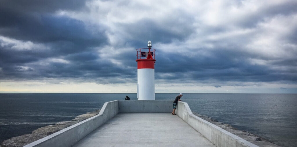 The Millenium Square lighthouse by the sea