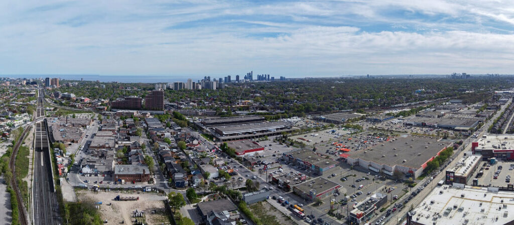 Aerial view of The Junction neighborhood